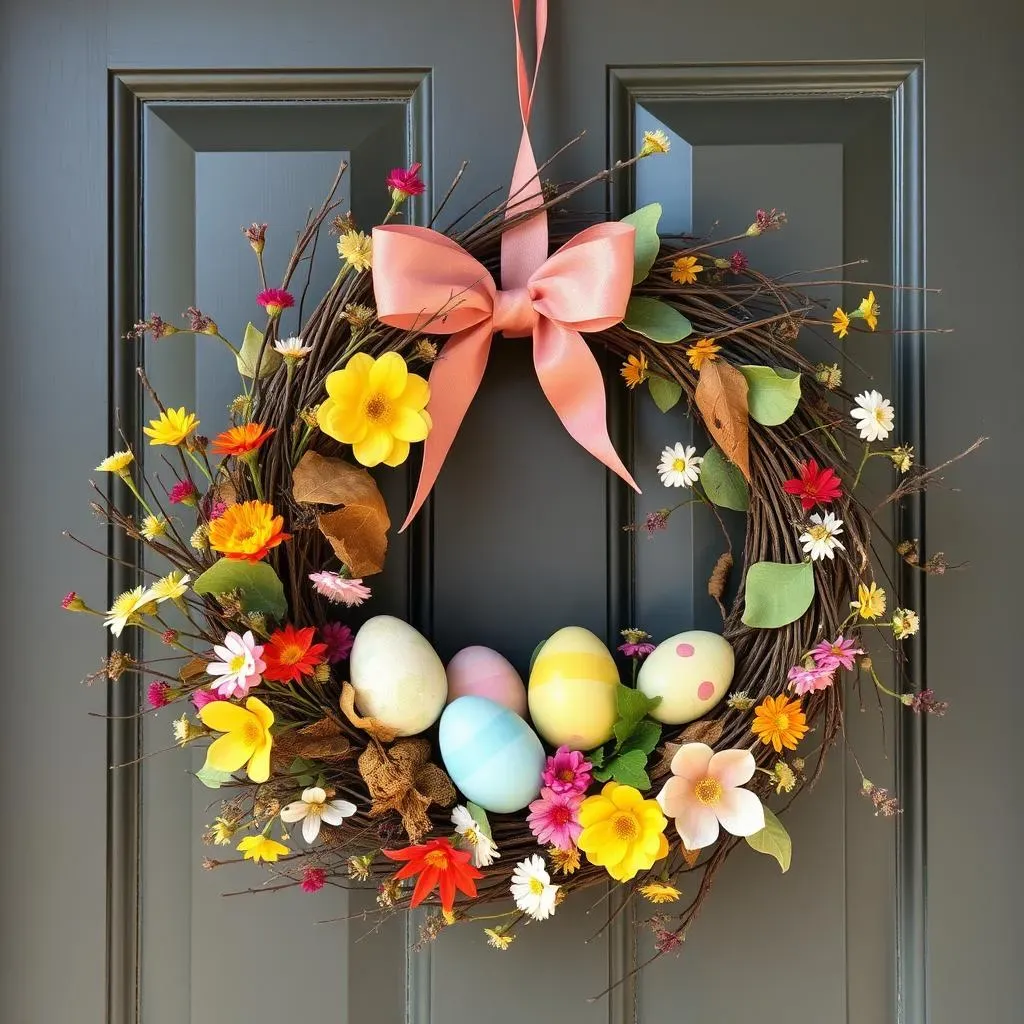 Creative DIY Front Door Easter Wreath Ideas