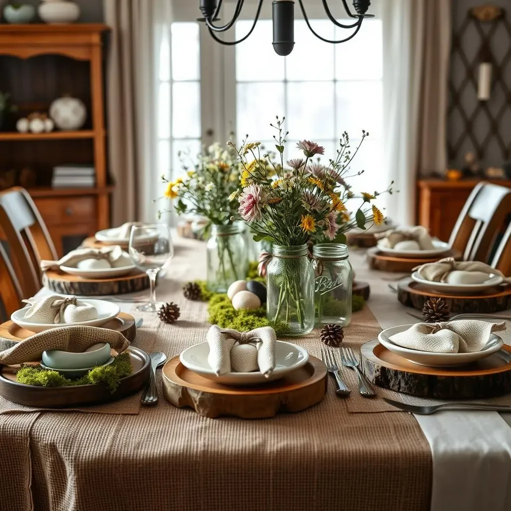 Rustic Charm Meets Springtime: Farmhouse and DIY Easter Table Decorations